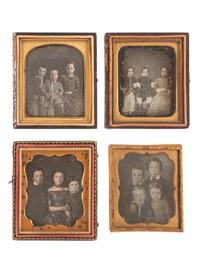 [EARLY PHOTOGRAPHY]. A collection of 8 delightful daguerreotype portraits of groups of 3 or more children, including: