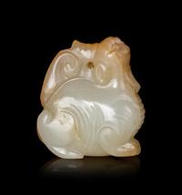 A Yellow Jade Figure of a Recumbent Ram