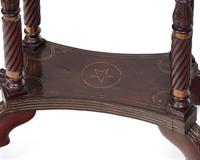 A Classical Brass-Inlaid Mahogany Card Table