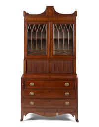 An American Federal Mahogany Secretary Bookcase