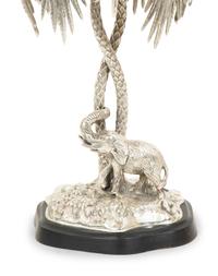 A Victorian Style Silver-Plate Palm Tree and Elephant Centerpiece