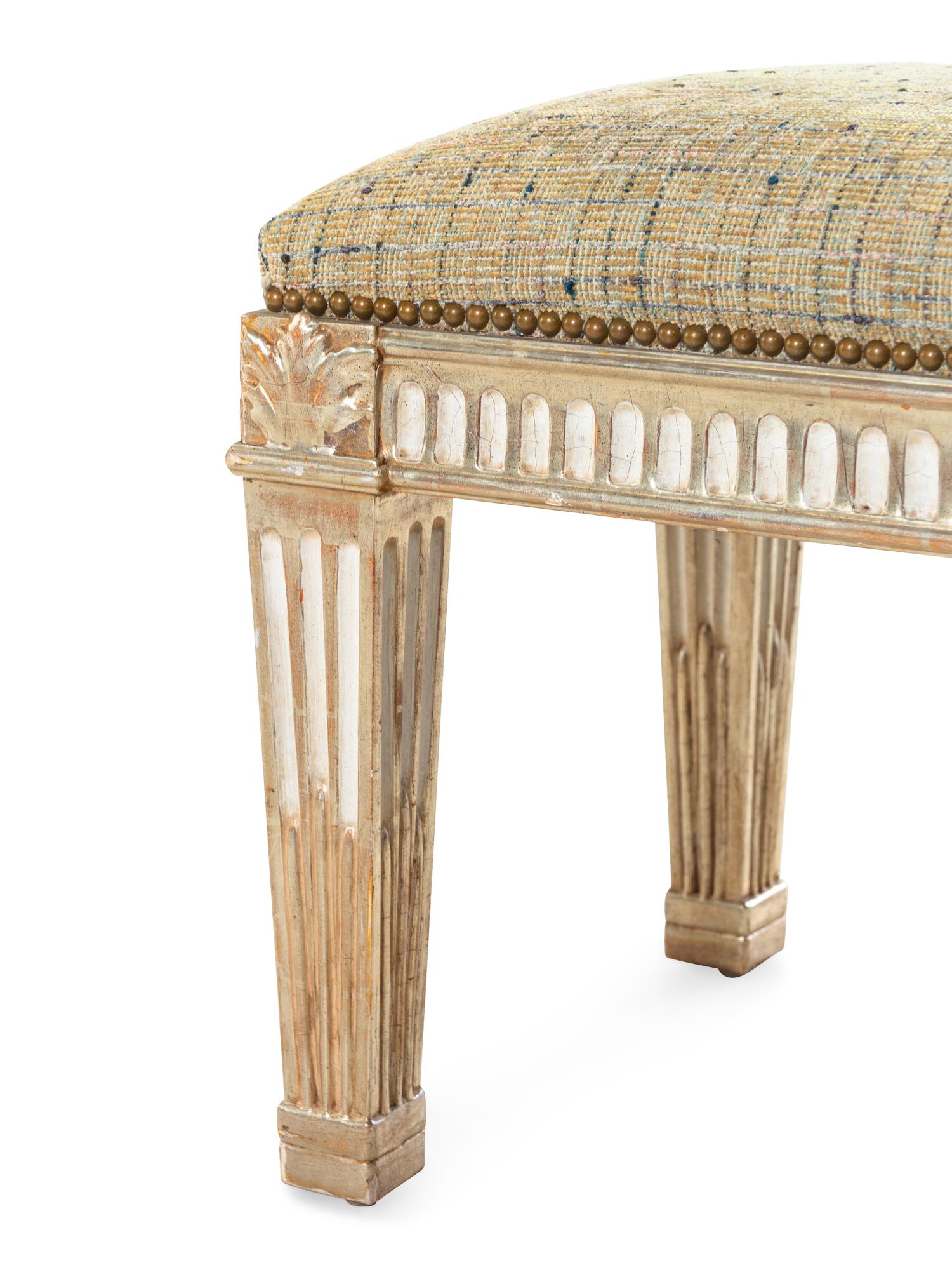 A Neoclassical Gilt and Painted Wood Tabouret