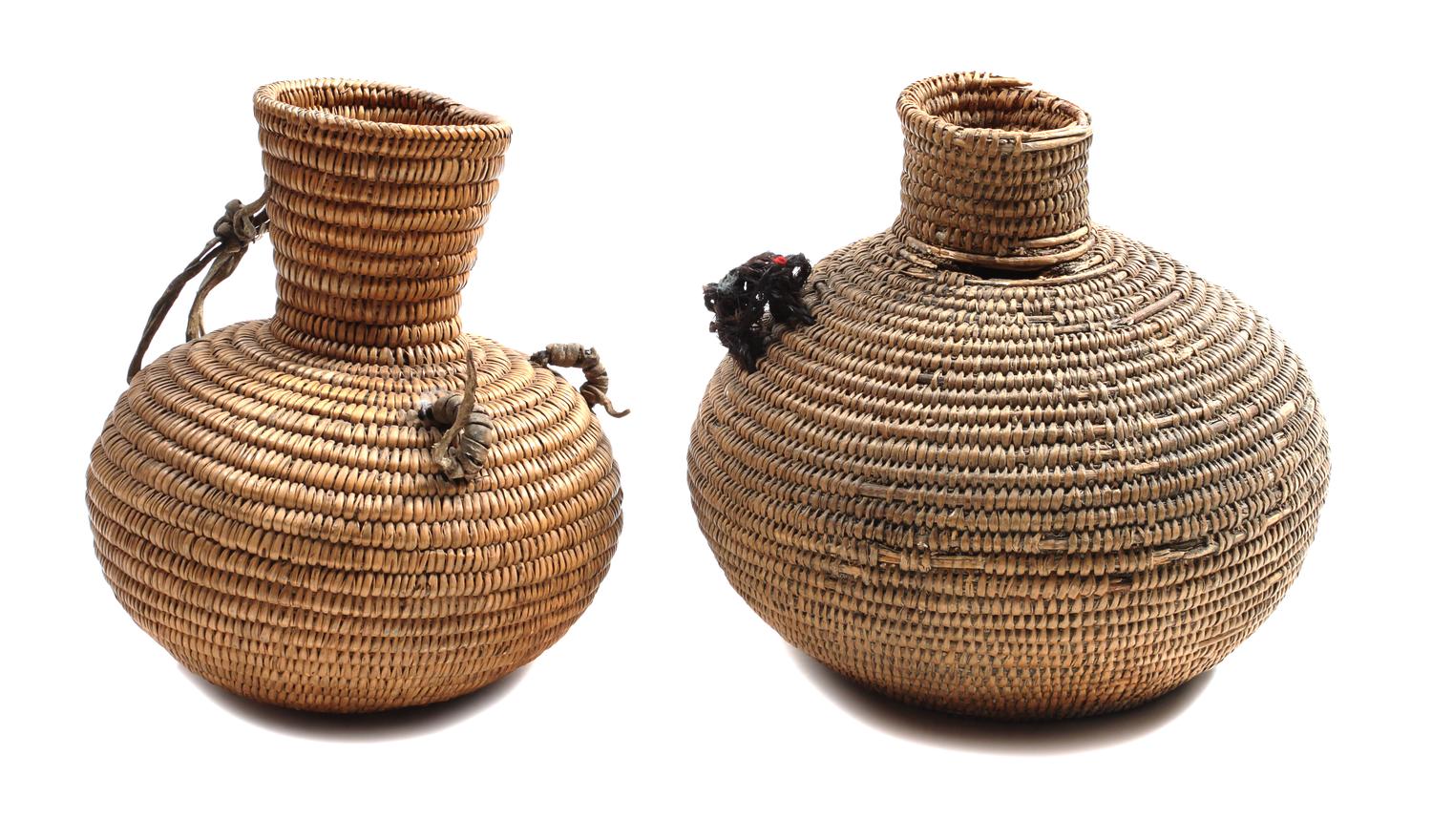 Two San Juan Olla Form Baskets Height of taller 12 inches