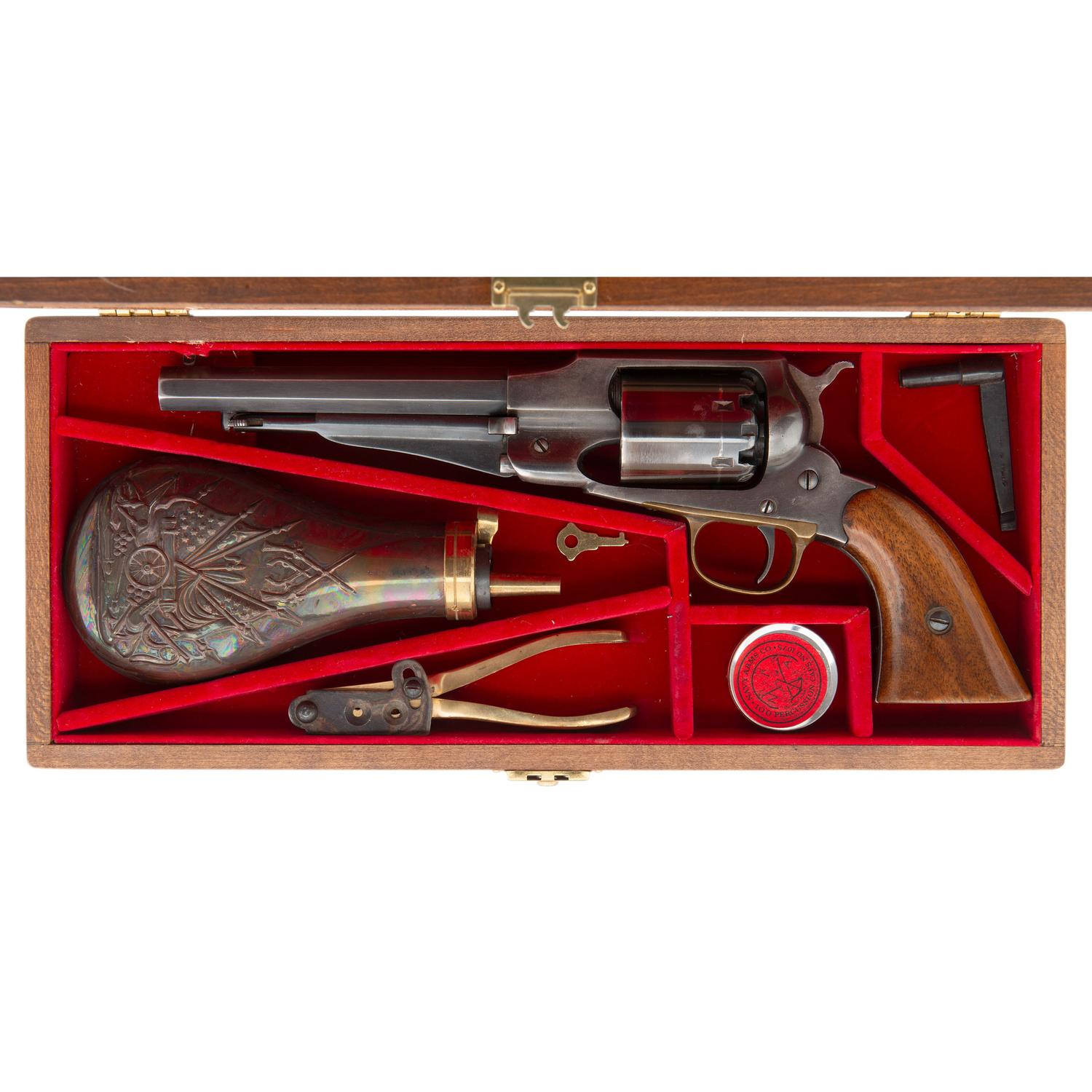Cased Navy Arms Replica Remington New Model Army Revolver with Accessories