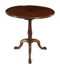 A Northern European Brass Inlaid Mahogany Center Table