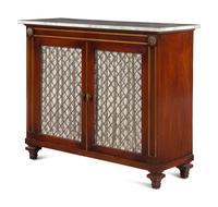 A Regency Style Mahogany Marble-Top Chiffonier