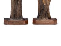 A Pair of G. W. Moore Glazed Sewer Tile Souvenir Lamp Bases