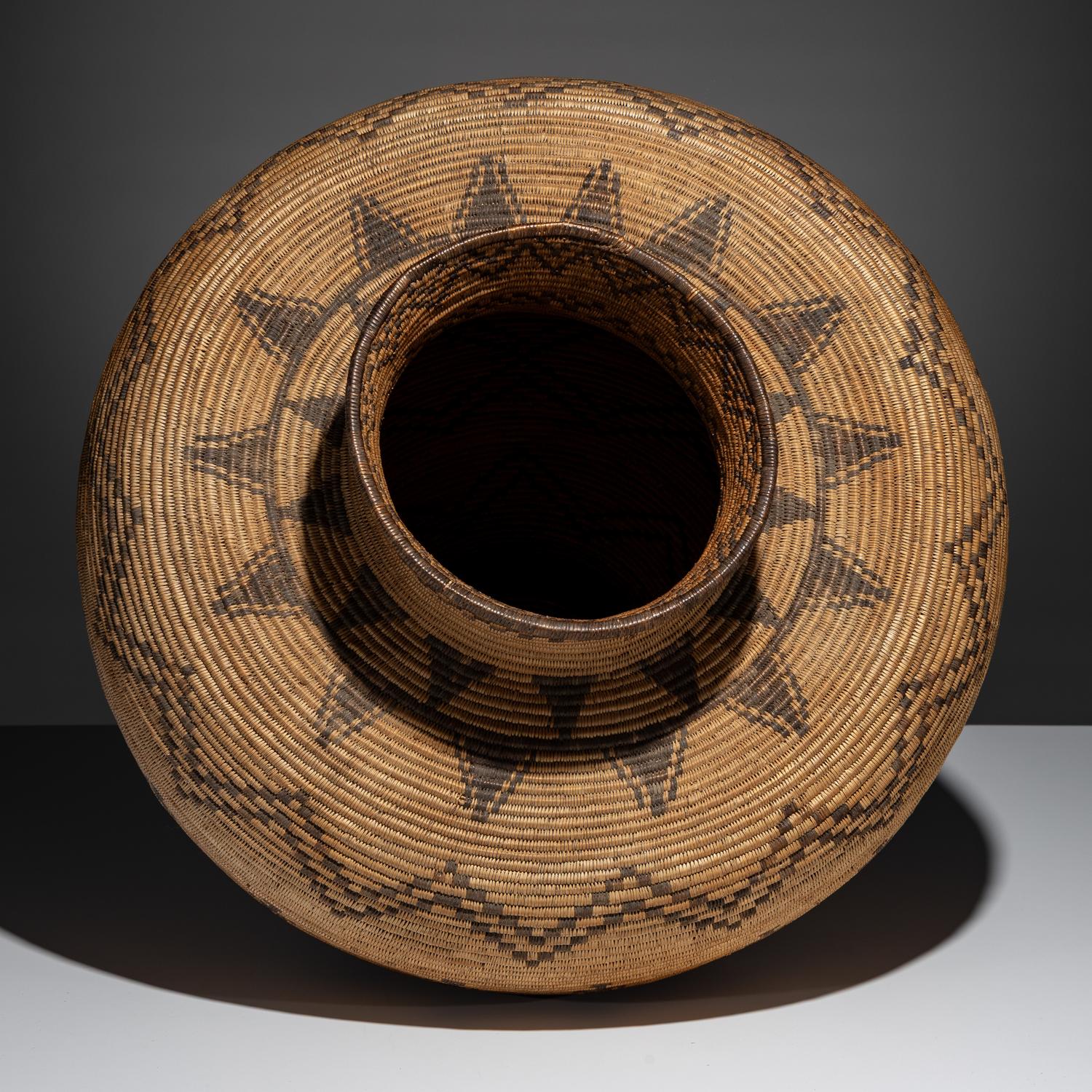 Western Apache Basketry Olla, with Human Figures