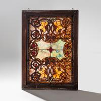 American Stained Glass Early 20th Century — Jeweled & Leaded Glass Window