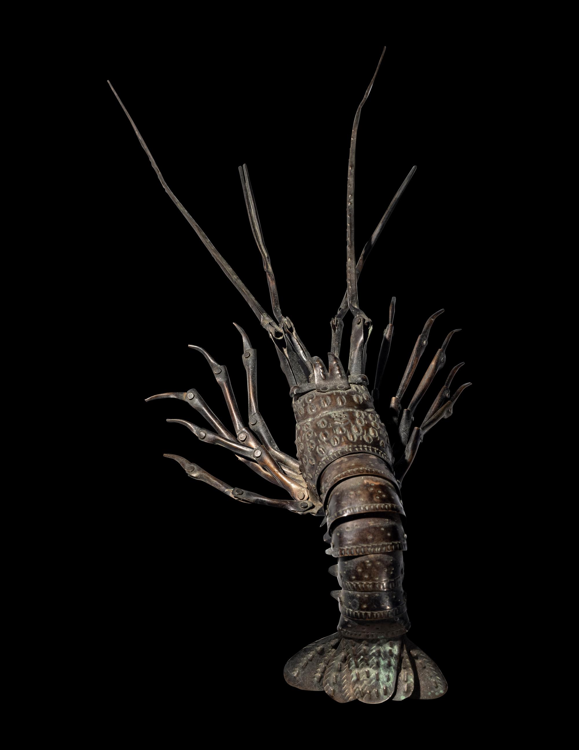 A Japanese Copper Articulated Model of a Crayfish