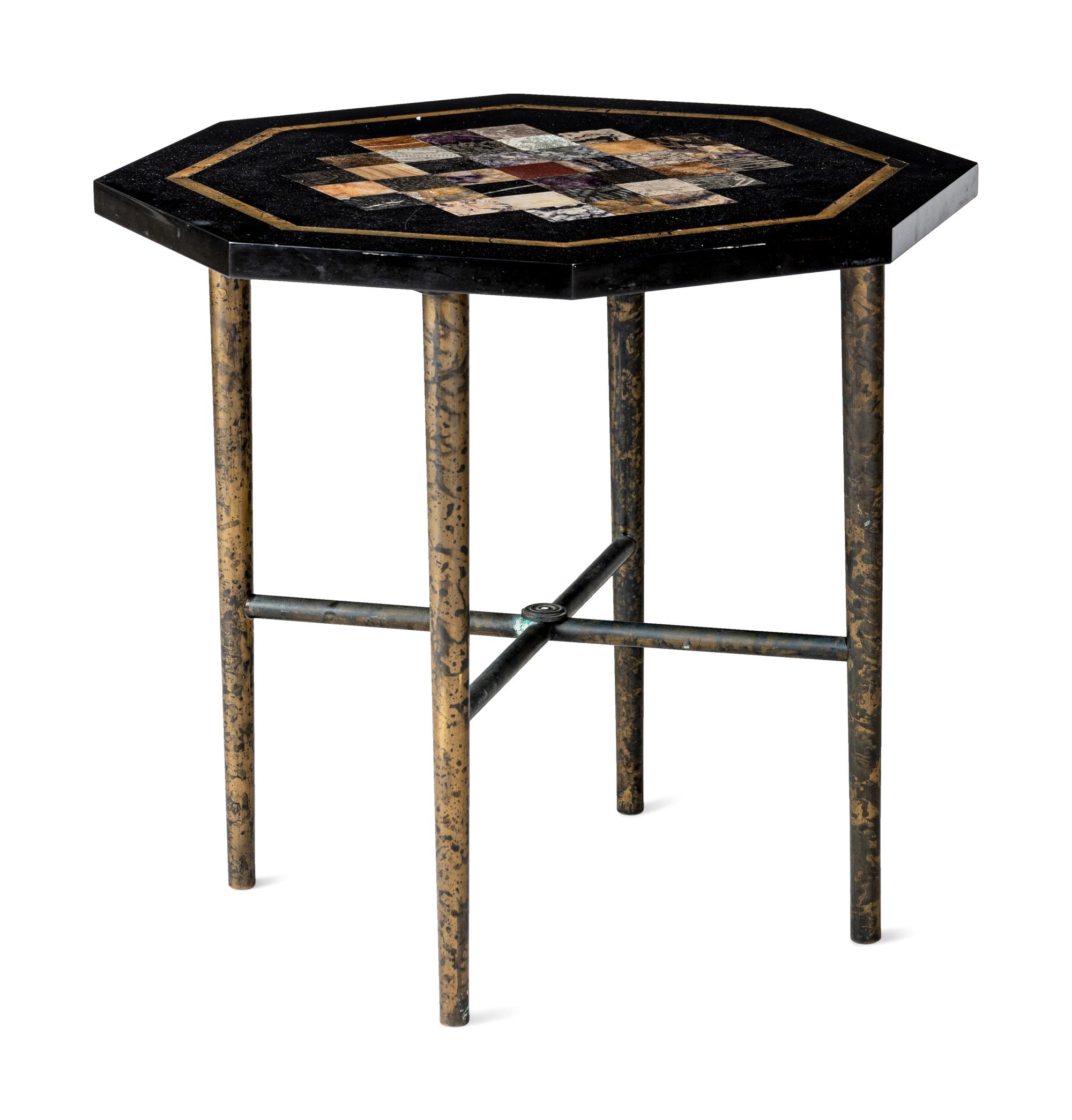 An English Specimen Marble and 'Blue John'-Inset Side Table