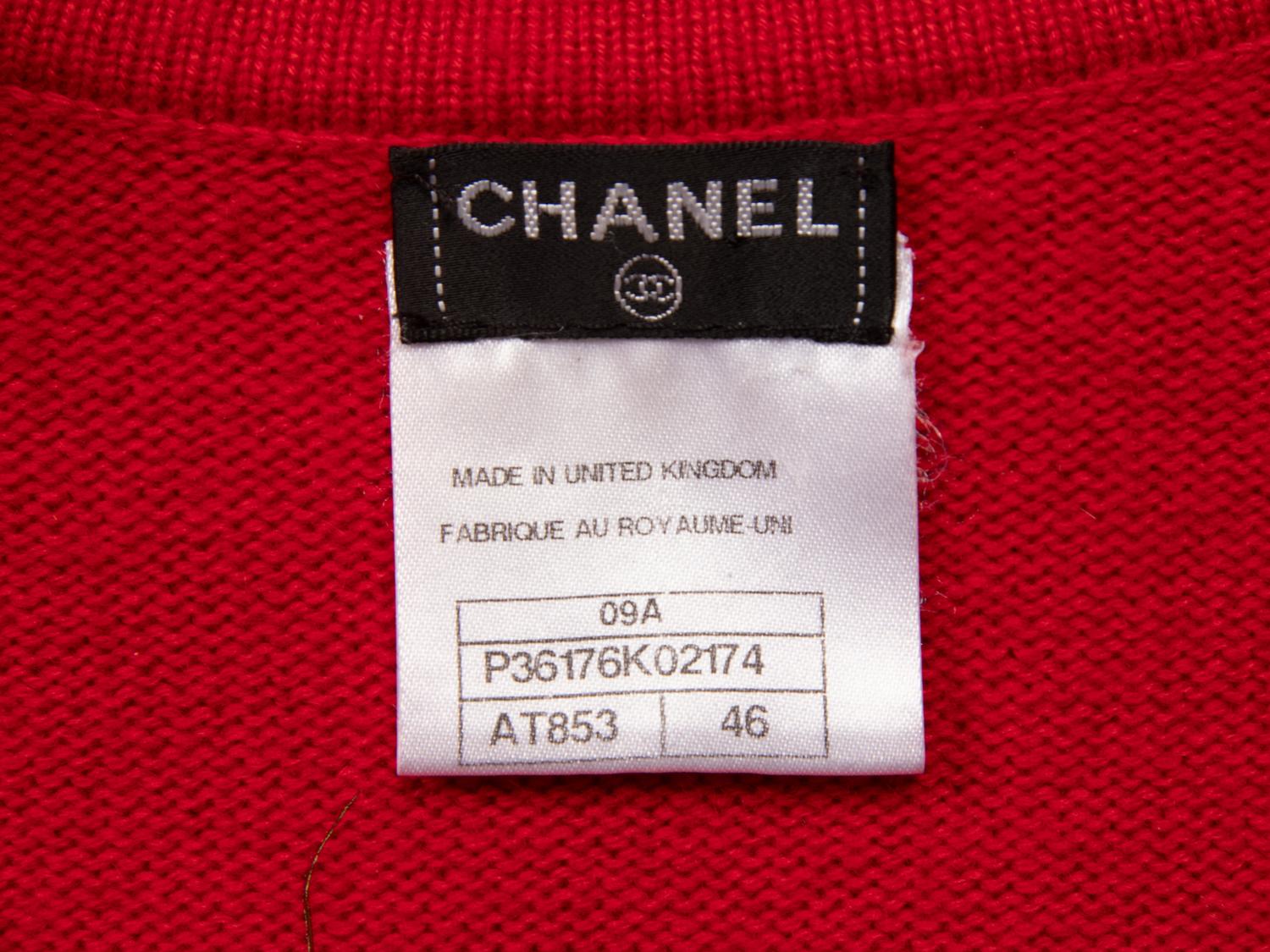 Chanel, Red Cashmere Duster Cardigan