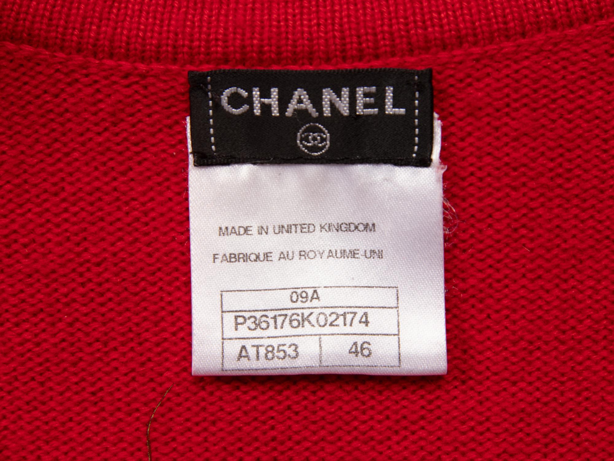 Chanel, Red Cashmere Duster Cardigan