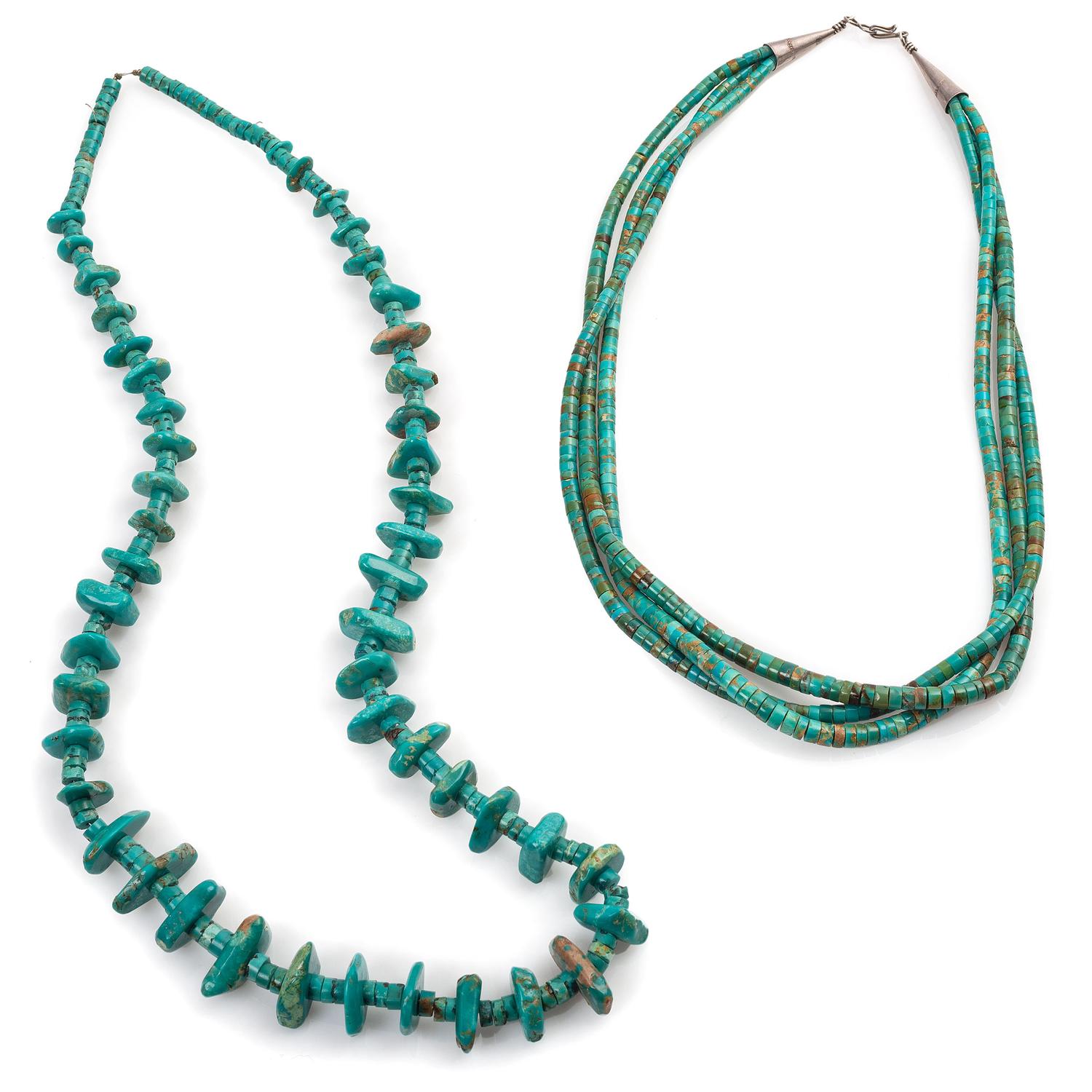 Pair of Pueblo Turquoise Necklaces
