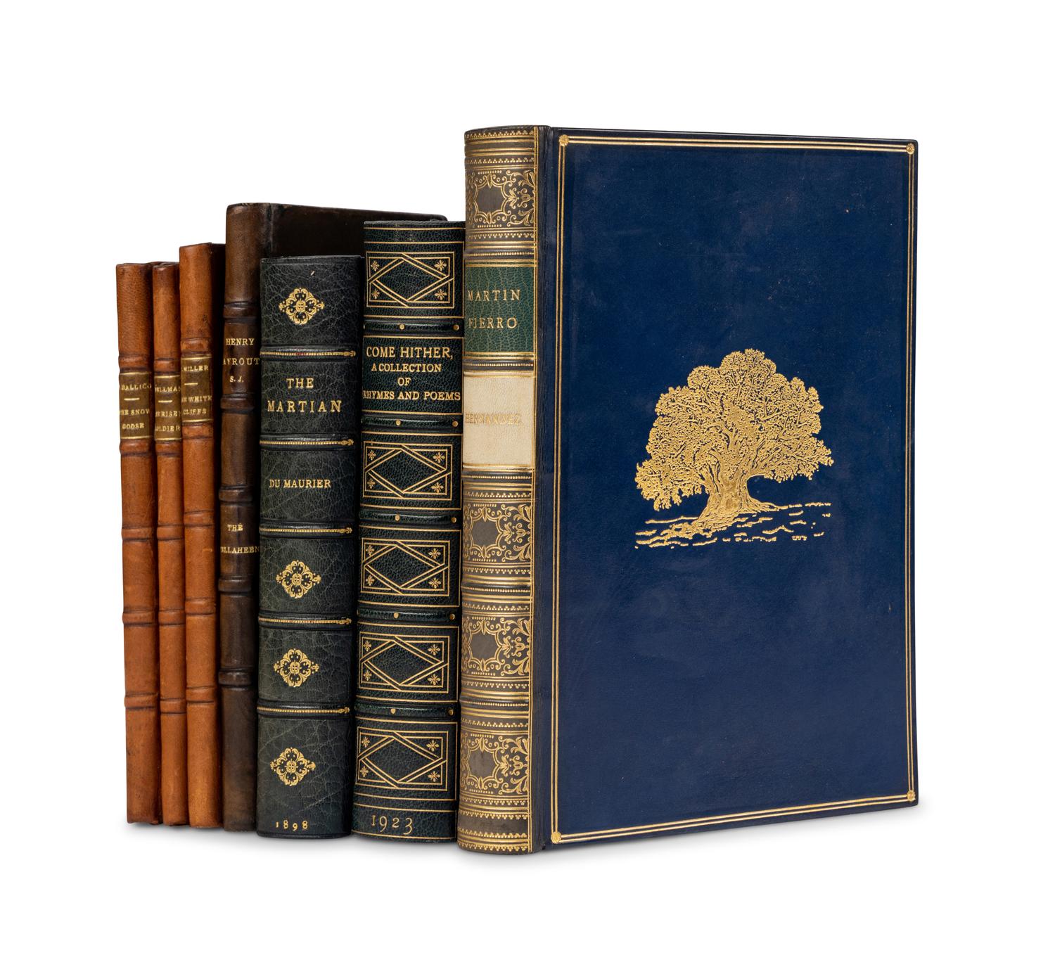 [BINDINGS]. A group of 10 works of 20th-century literature, most in contemporary leather bindings, comprising: