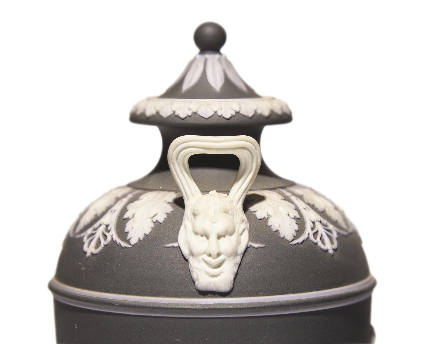 Three Wedgwood Black Jasperware Table Articles