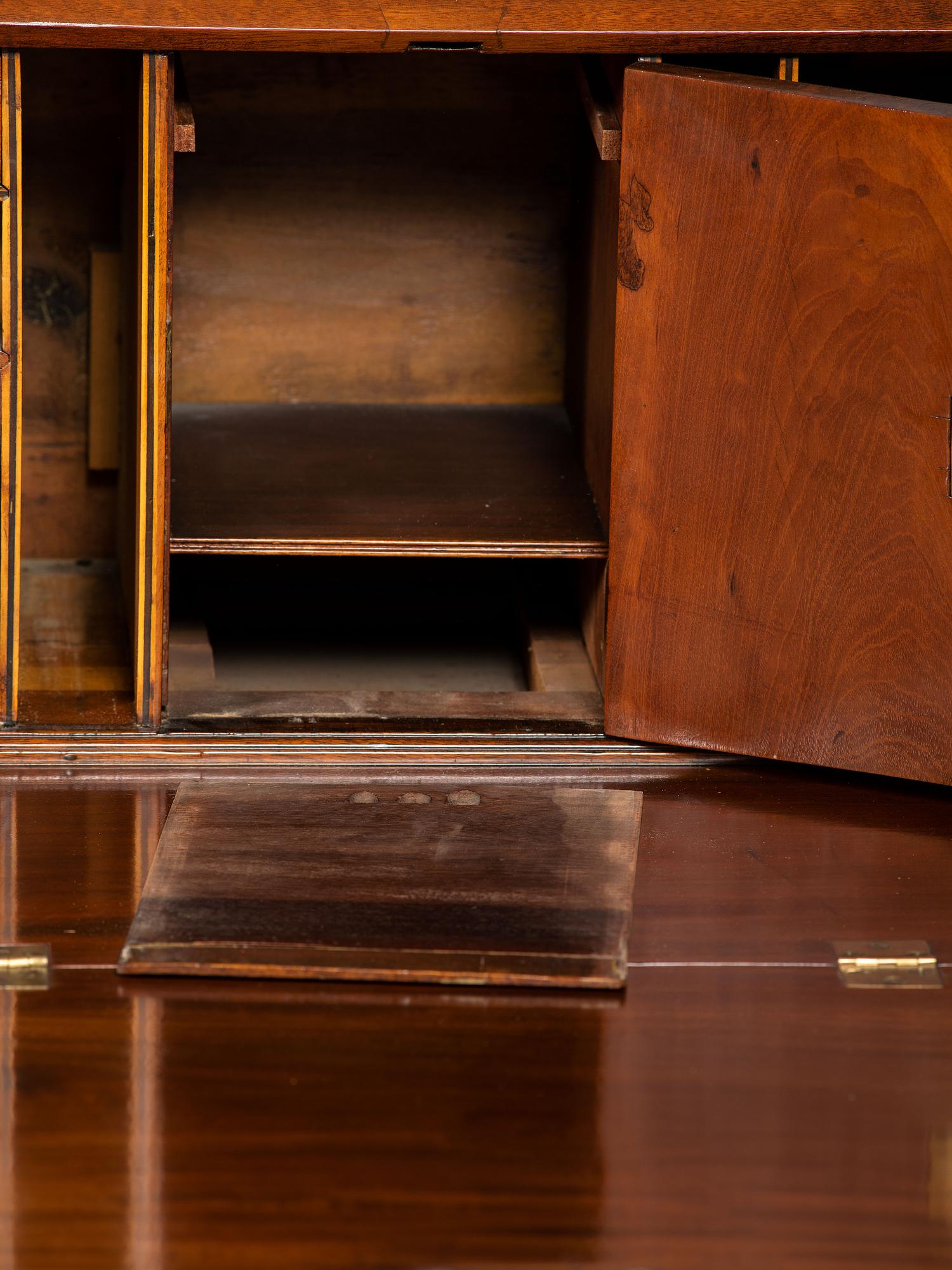 A Chippendale Figured Mahogany Slant-Front Desk