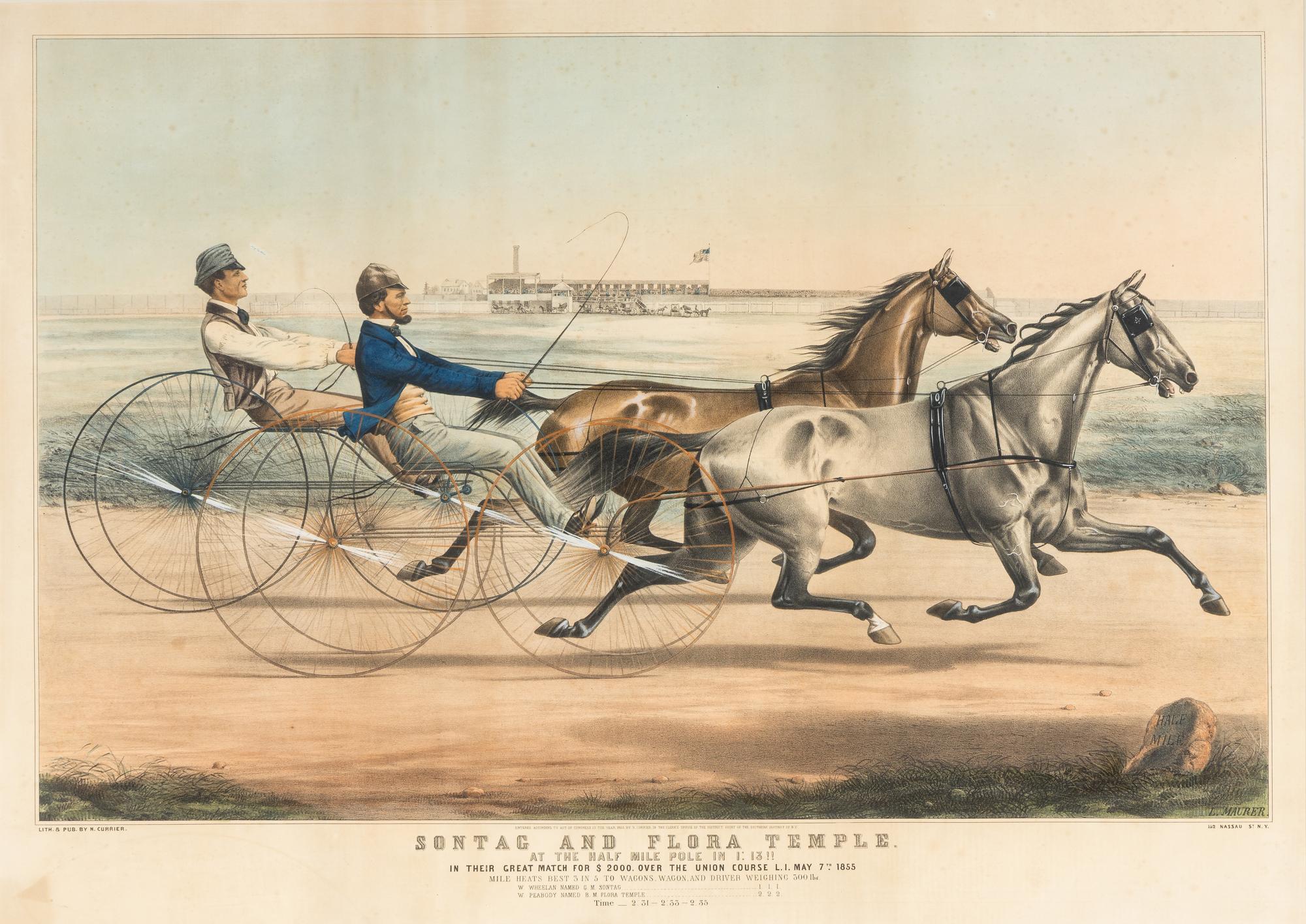[HORSE RACING SCENES] -- CURRIER and IVES, publishers -- After Henri Delattre, Otto Knirsch, or , Louis Maurer