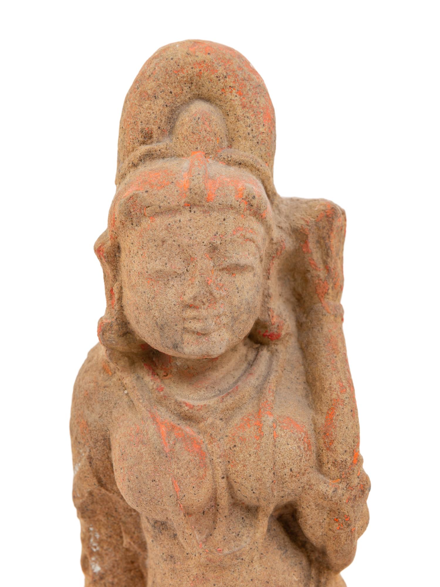 An Indian Sandstone Figure of a Female Deity