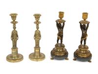 Two Pairs of Empire Style Candlesticks