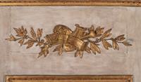 A Louis XVI Gray Painted and Parcel Gilt Pier Mirror