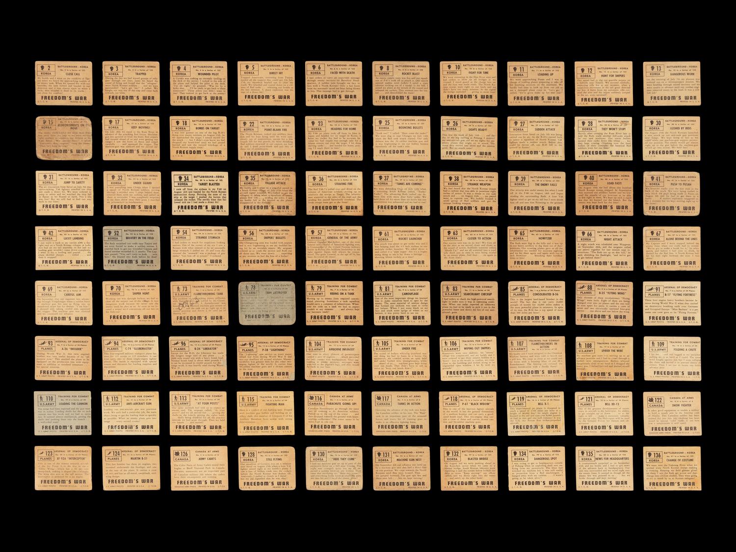 A Collection of Over 125 1950 Topps Freedom’s War Trading Cards