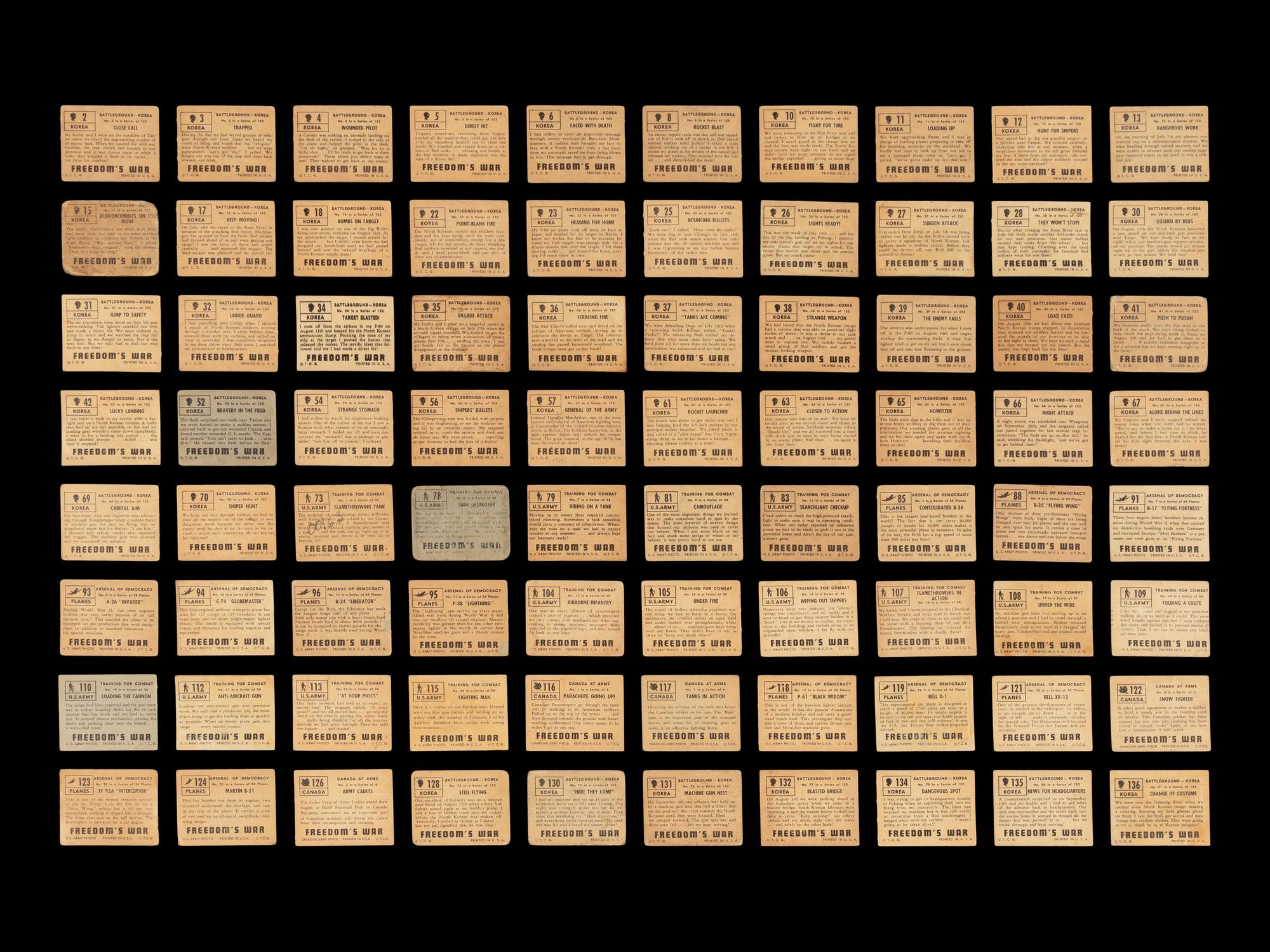 A Collection of Over 125 1950 Topps Freedom’s War Trading Cards