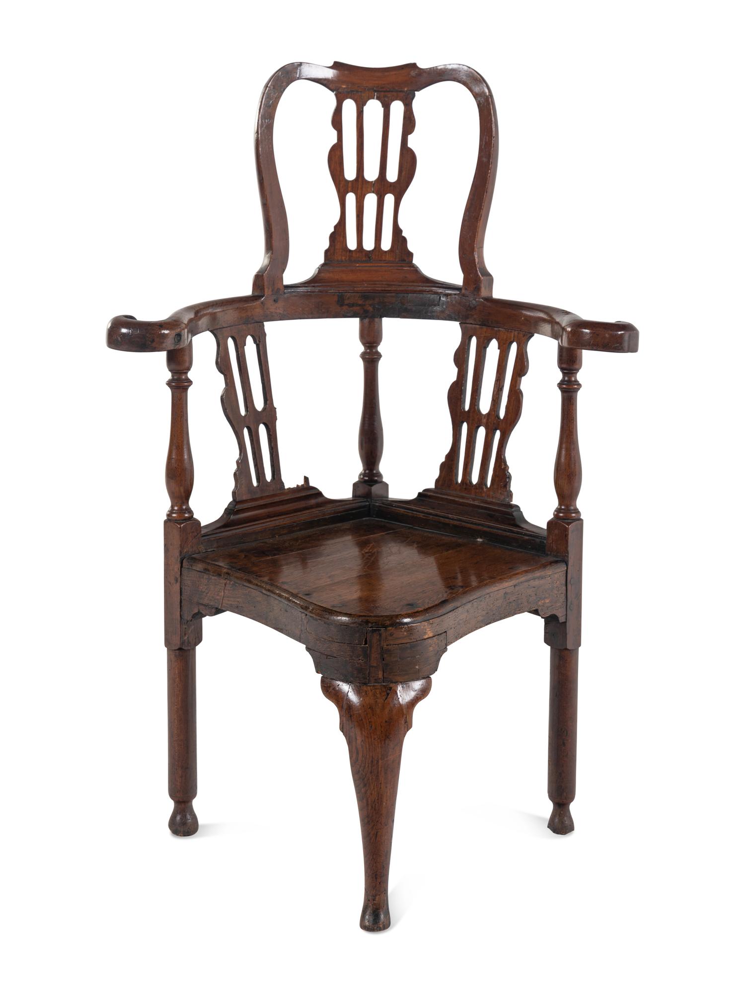 A George III Elm Corner Chair