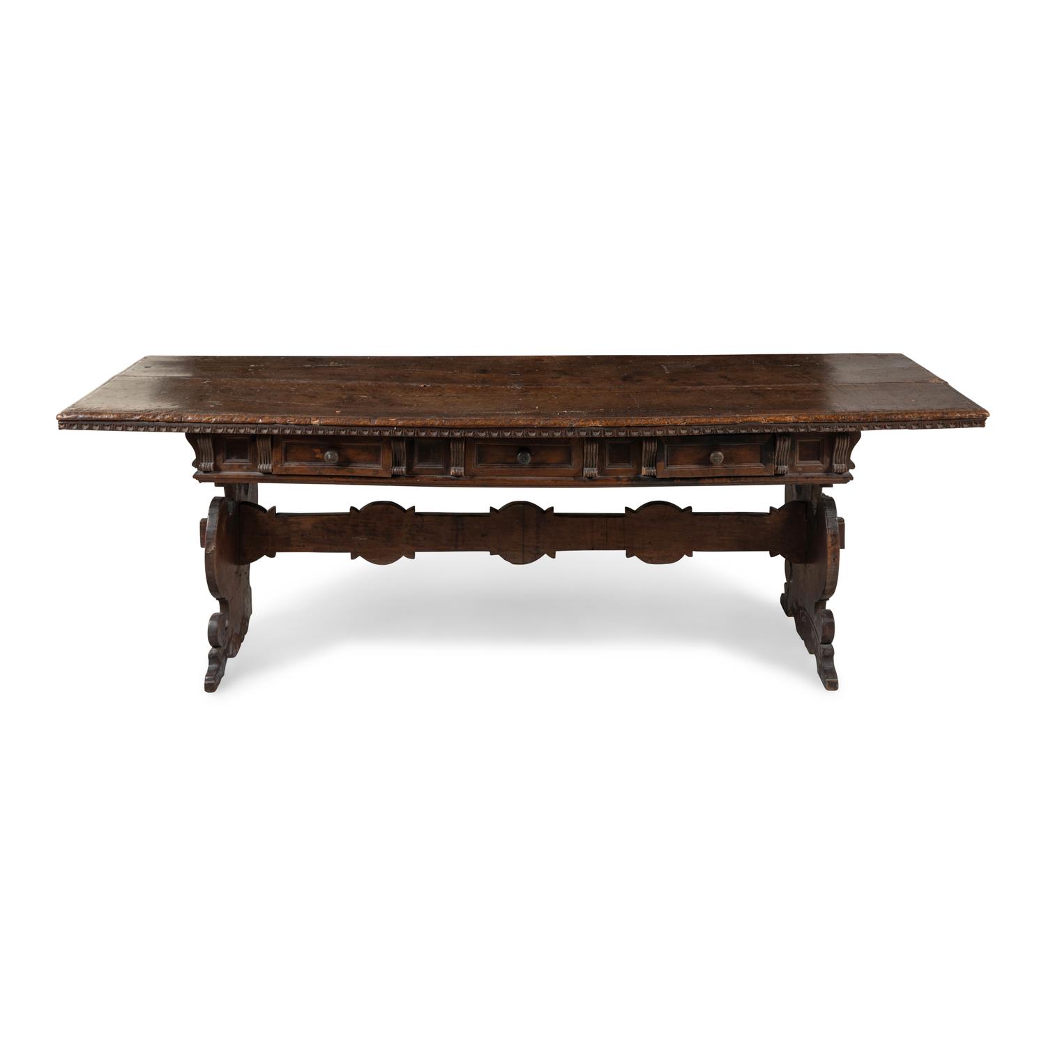 An Italian Walnut Refectory Table