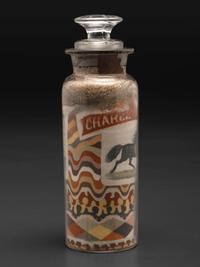 A Pair of Andrew Clemens (American, 1857-1894) 'Sweetheart' Sand Bottles