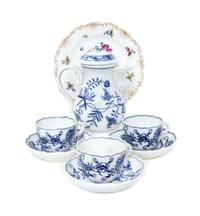 A Collection of Meissen Porcelain Articles Height of tallest 6 1/2 inches.