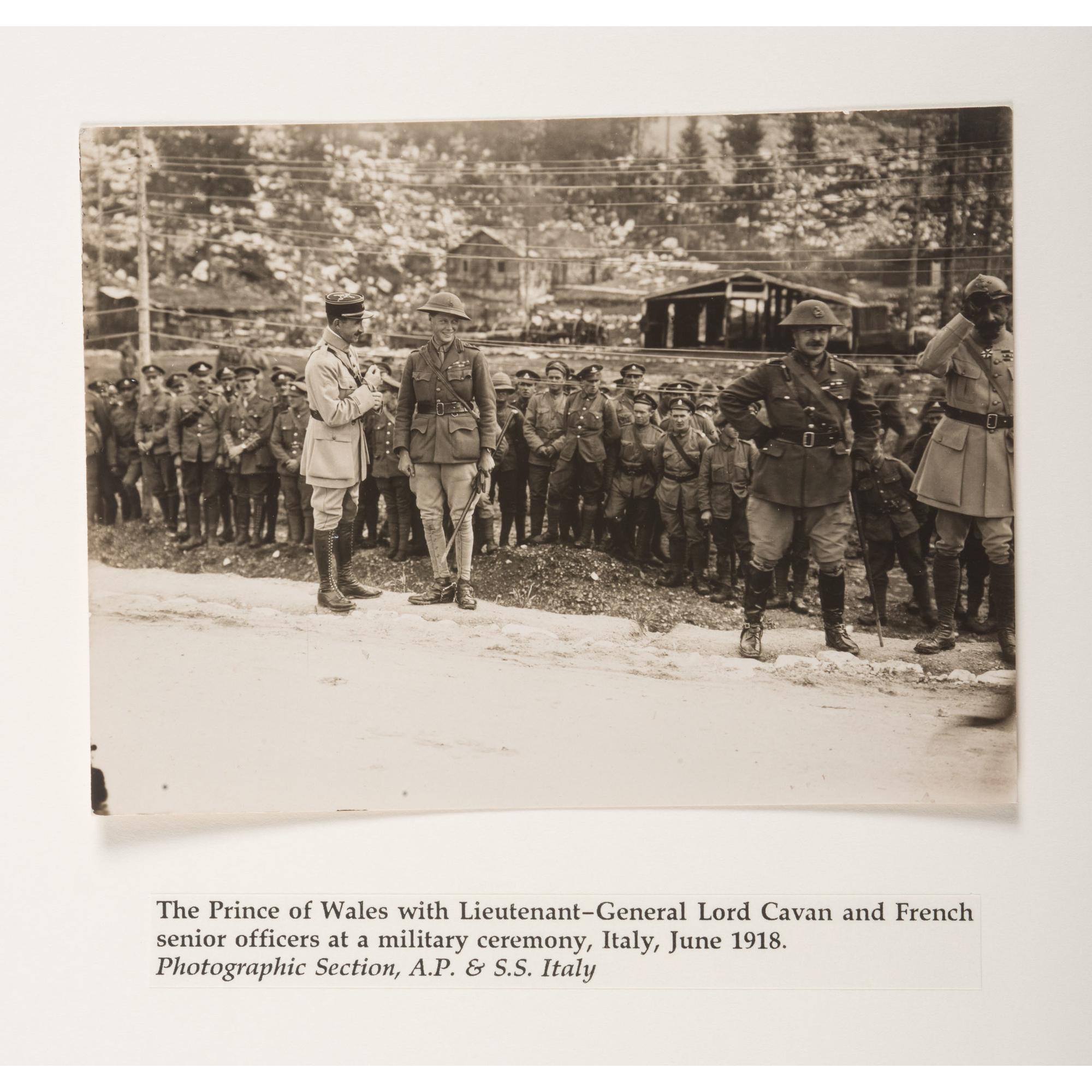 Prince of Wales Tour of Italy, 1918, Collection of 18 Photographs, Plus