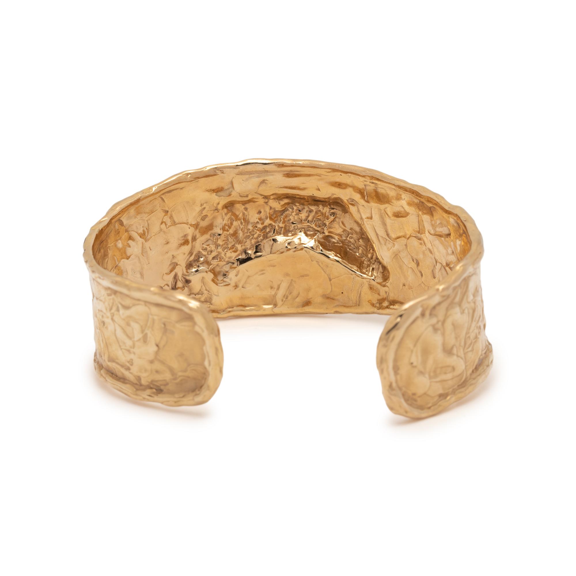 YELLOW GOLD HORSE CUFF BRACELET