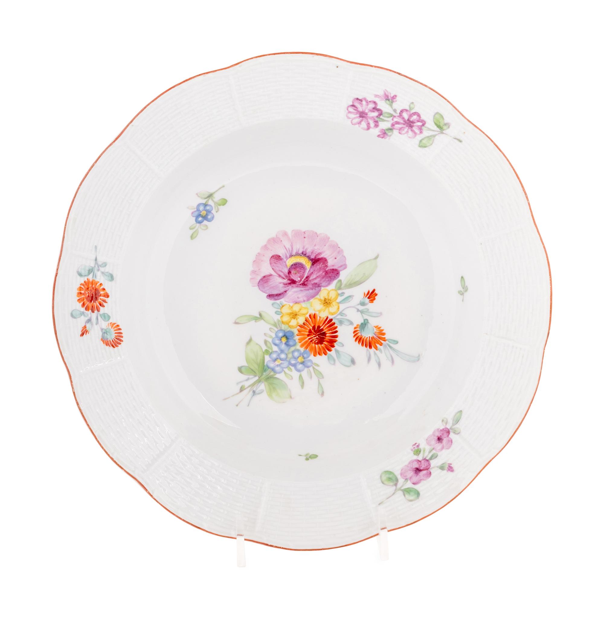 A Catherine the Great Russian Imperial Porcelain Factory Porcelain Soup Plate from the Everday Service