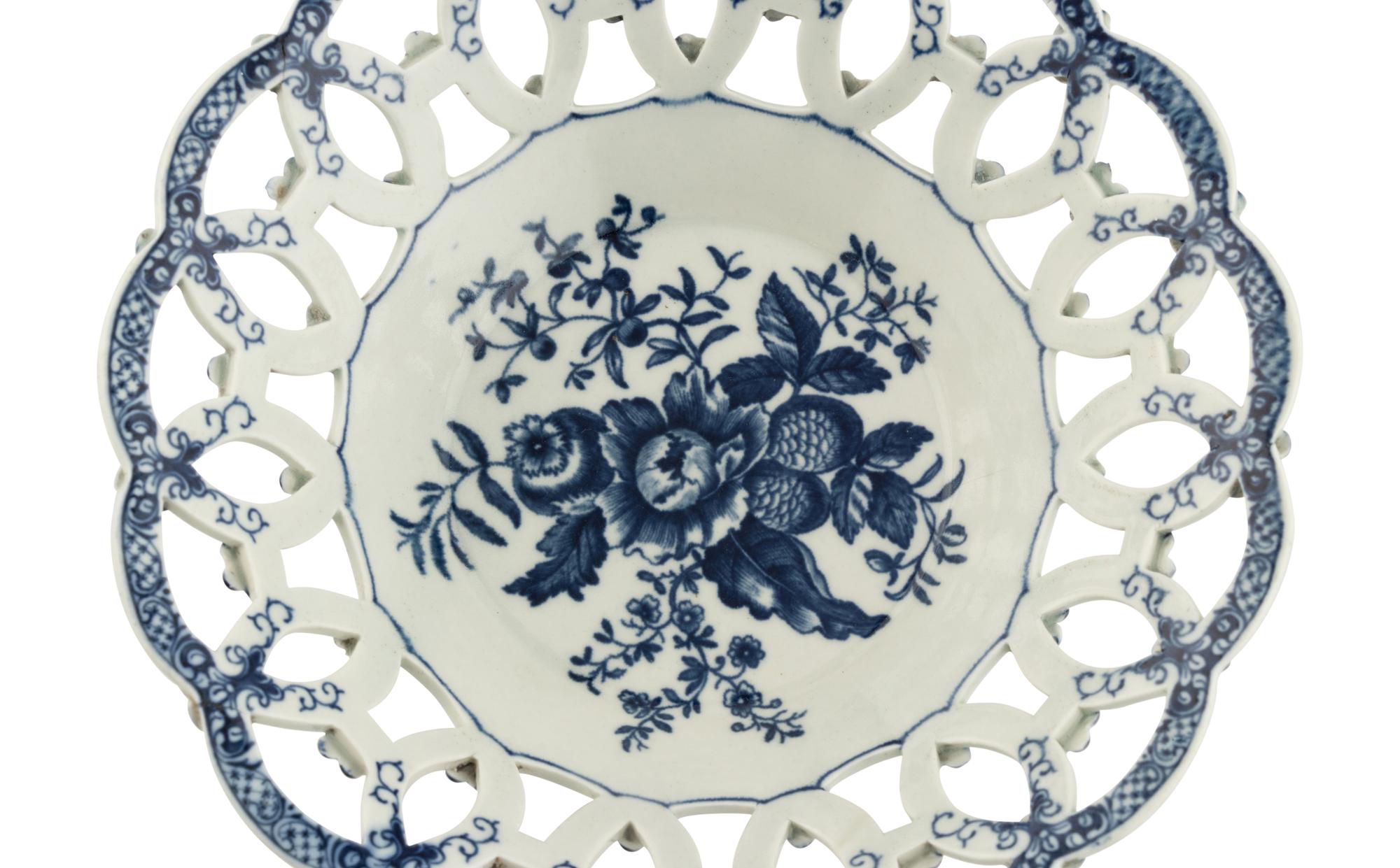 A Worcester Porcelain Basket