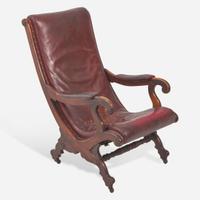 A carved mahogany Campeche chair mid-19th century