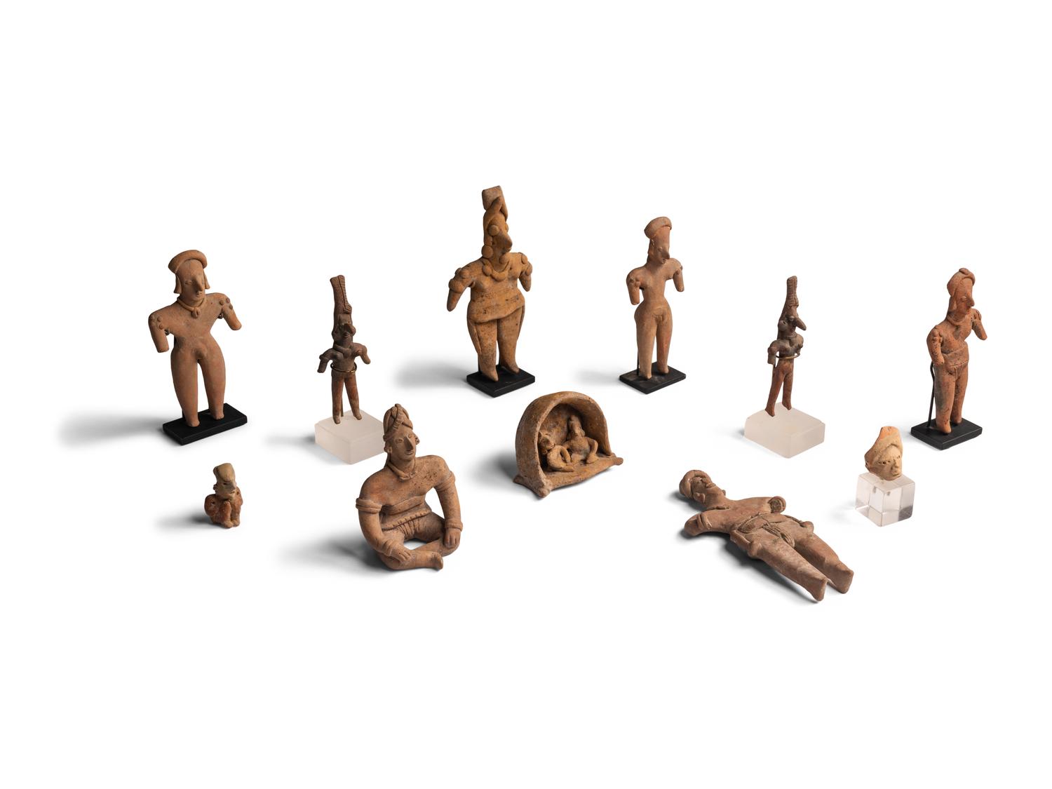 Eleven Colima and Jalisco Terracotta Figures