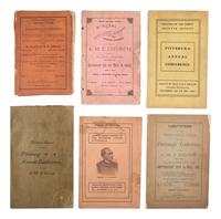 [AFRICAN AMERICANA - RELIGION]. A group of 8 items related to the American Methodist Episcopal Church (A.M.E.), incl. photograph and "Minutes" from conferences held in Pennsylvania and West Texas.