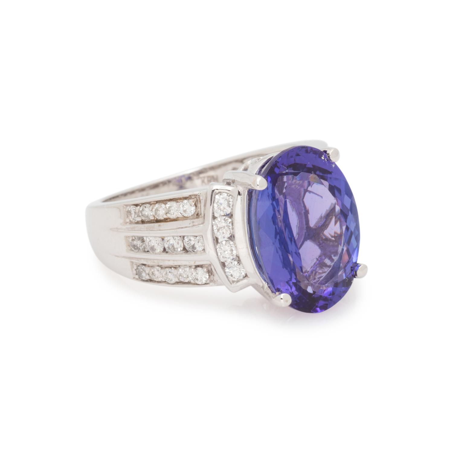 TANZANITE AND DIAMOND RING