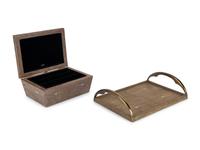 A R&Y Augousti Shagreen Jewelry Box and Tray