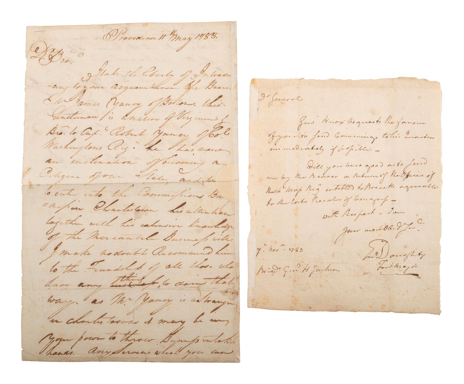 [REVOLUTIONARY WAR]. 11 documents and signatures associated with Revolutionary War-era figures.