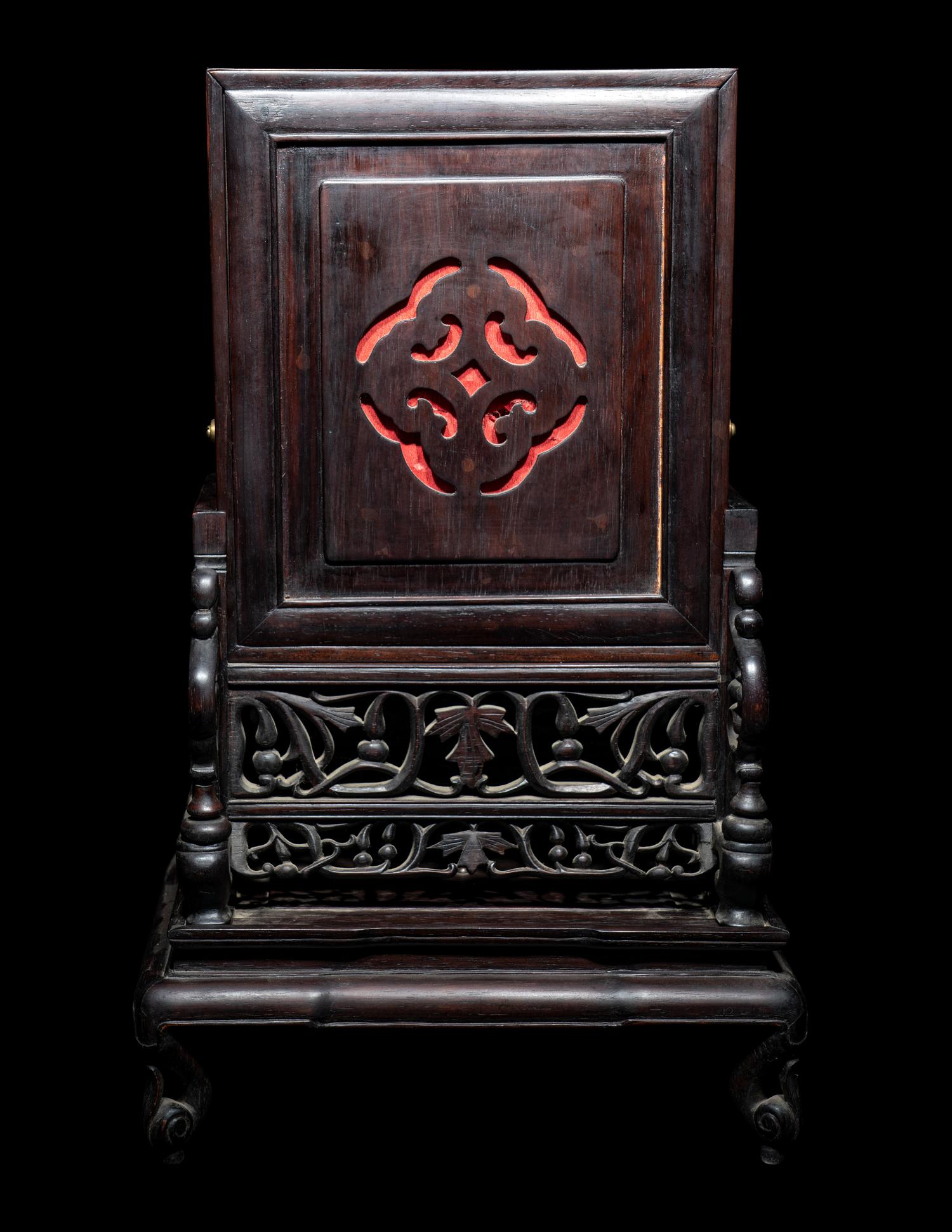 A Chinese Export Rosewood Clock