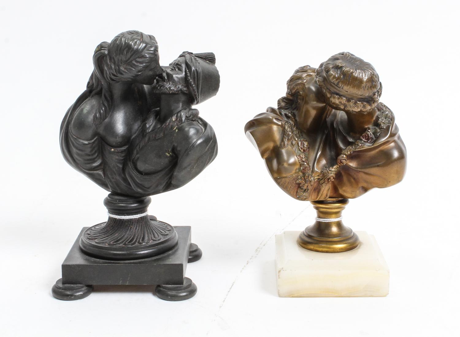 After Jean-Antoine Houdon, 20TH CENTURY, The Kiss (two works)