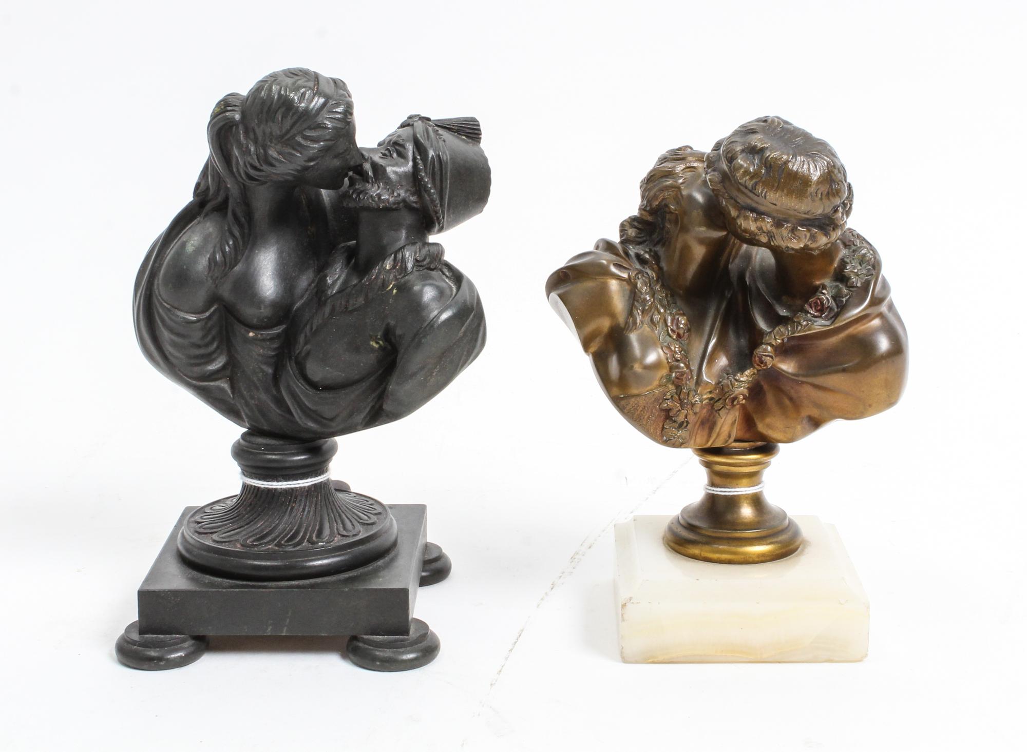 After Jean-Antoine Houdon, 20TH CENTURY, The Kiss (two works)