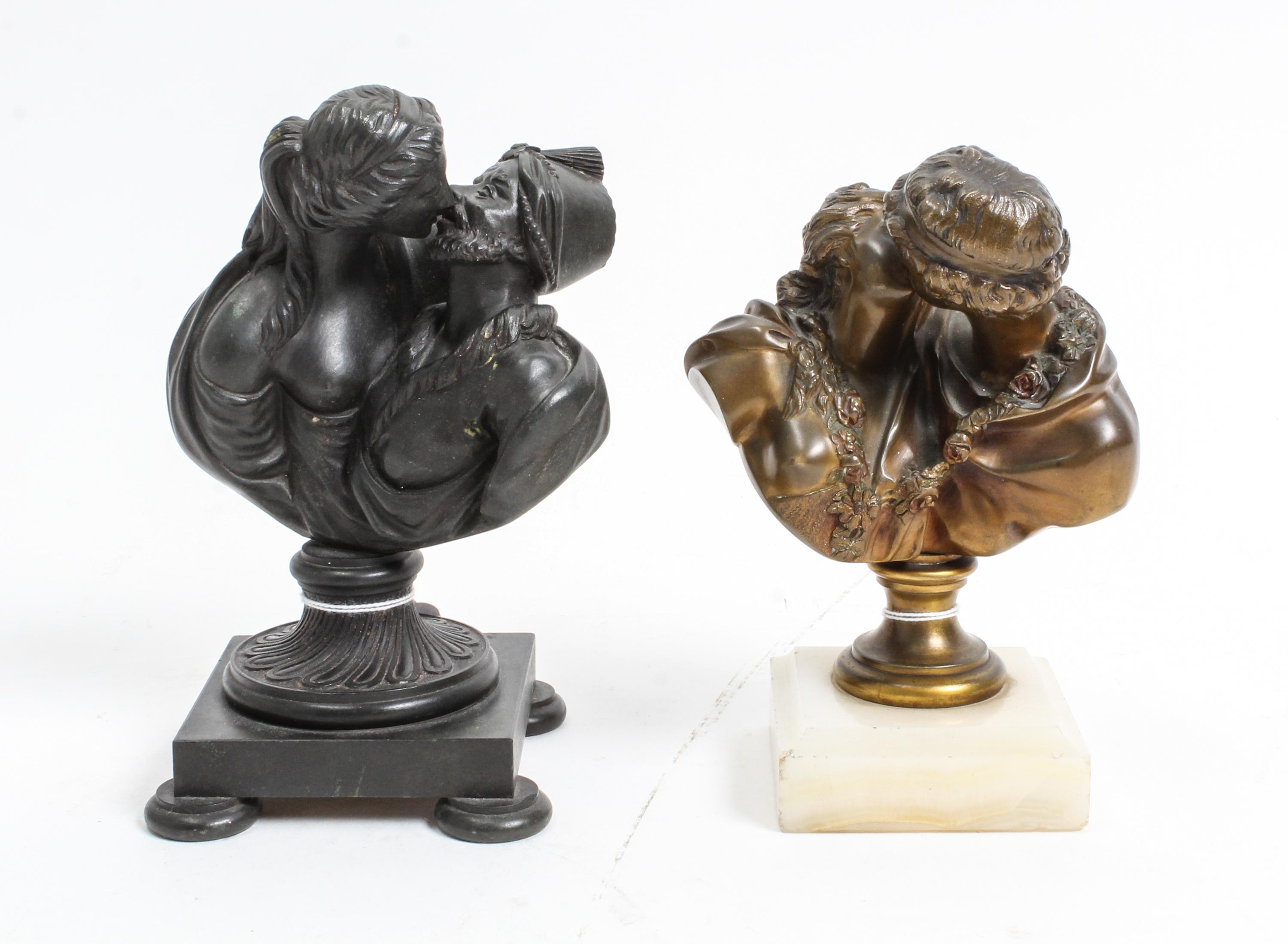After Jean-Antoine Houdon, 20TH CENTURY, The Kiss (two works)