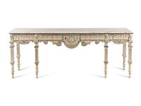 A George III Style Painted and Silvered Console Table