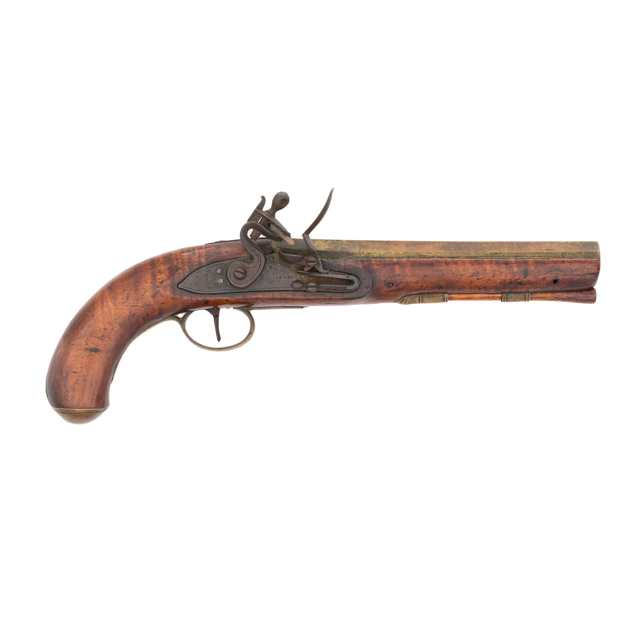 British Board of Ordnance Marked Brass Barreled Flintlock Trade Pistol by Sharpe