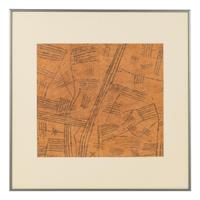 A Group of Nine Pongo Bark Cloth Drawings