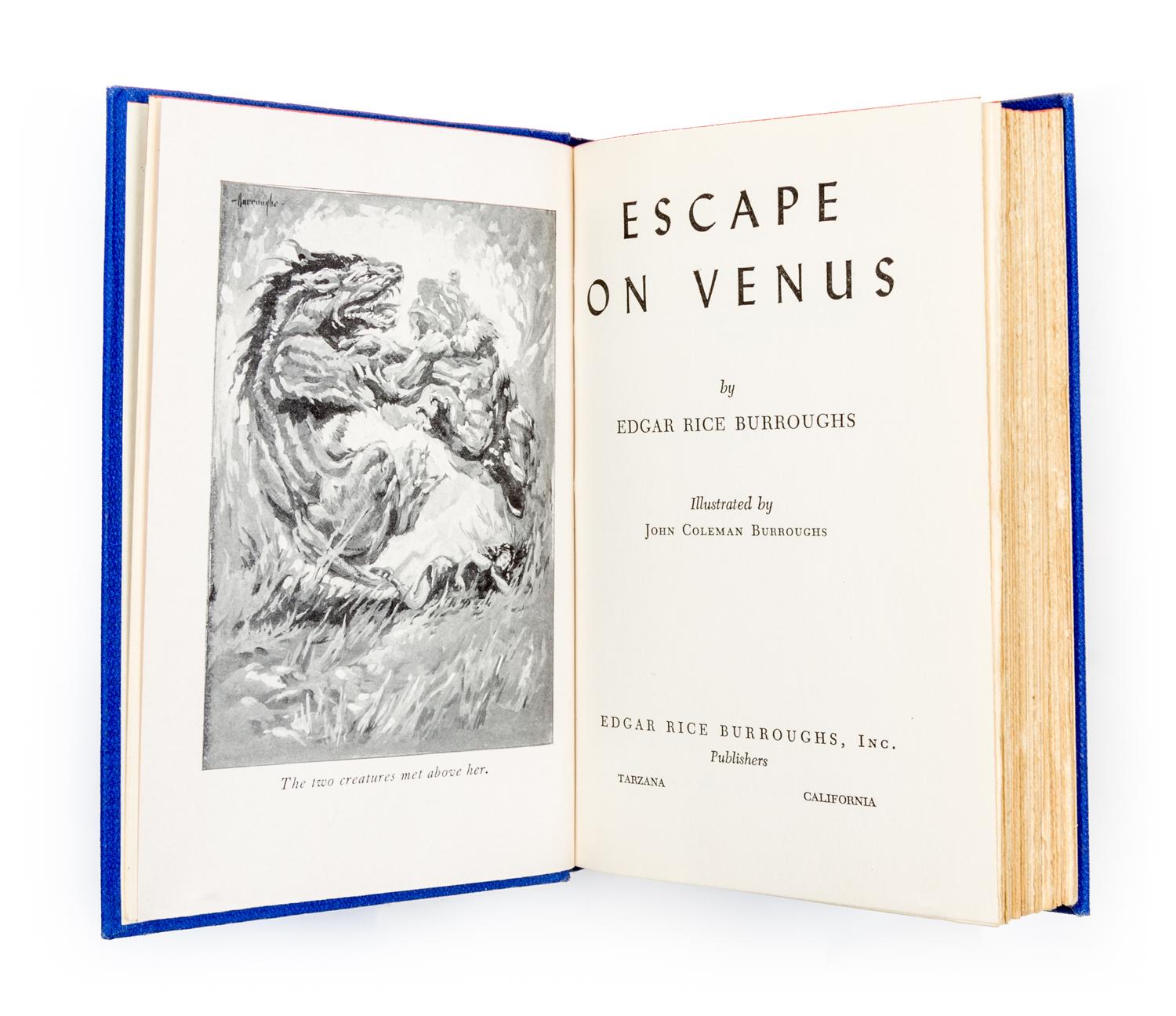BURROUGHS, EDGAR RICE. Escape on Venus. Tarzana, CA, 1946. First edition.