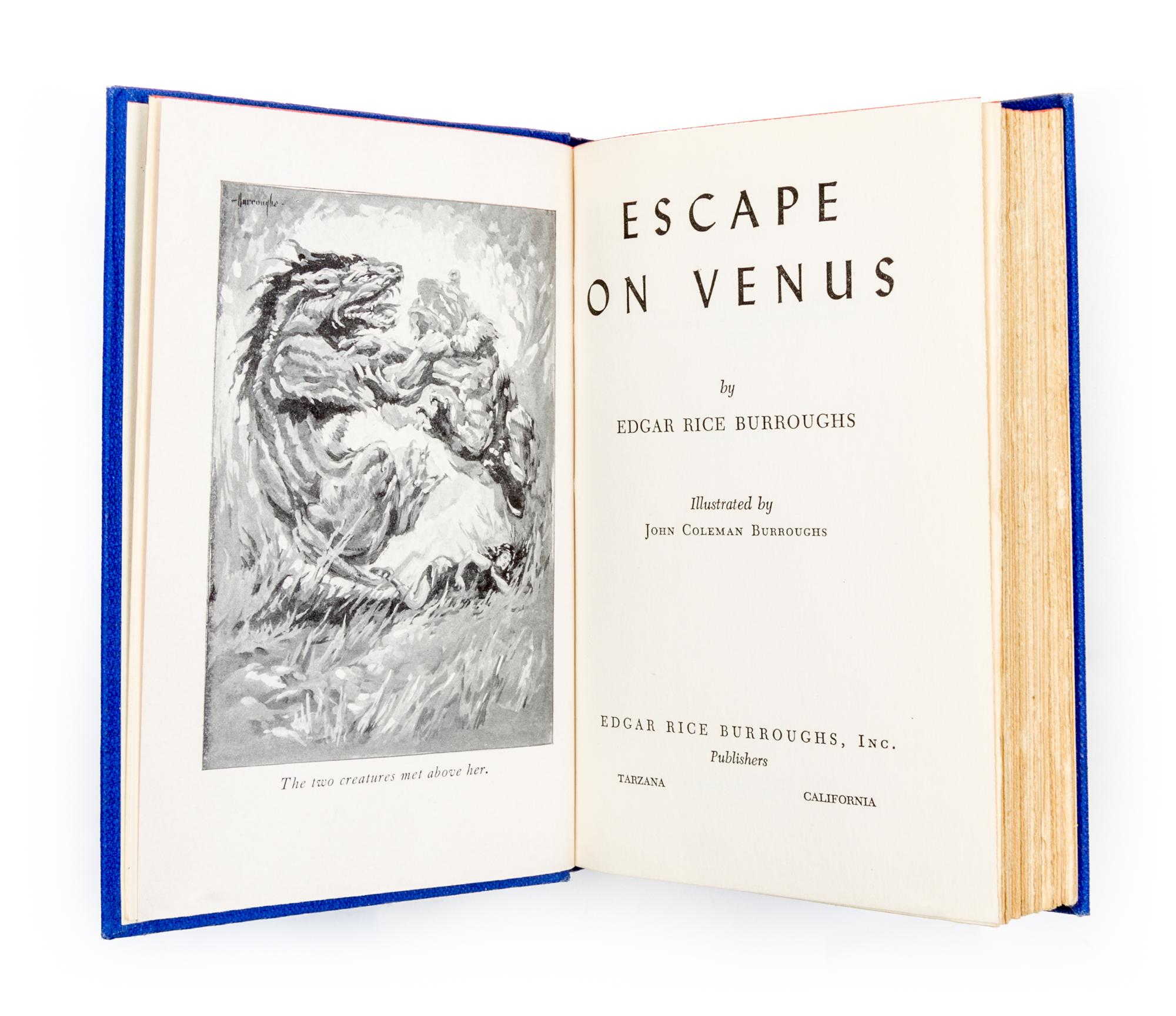 BURROUGHS, EDGAR RICE. Escape on Venus. Tarzana, CA, 1946. First edition.